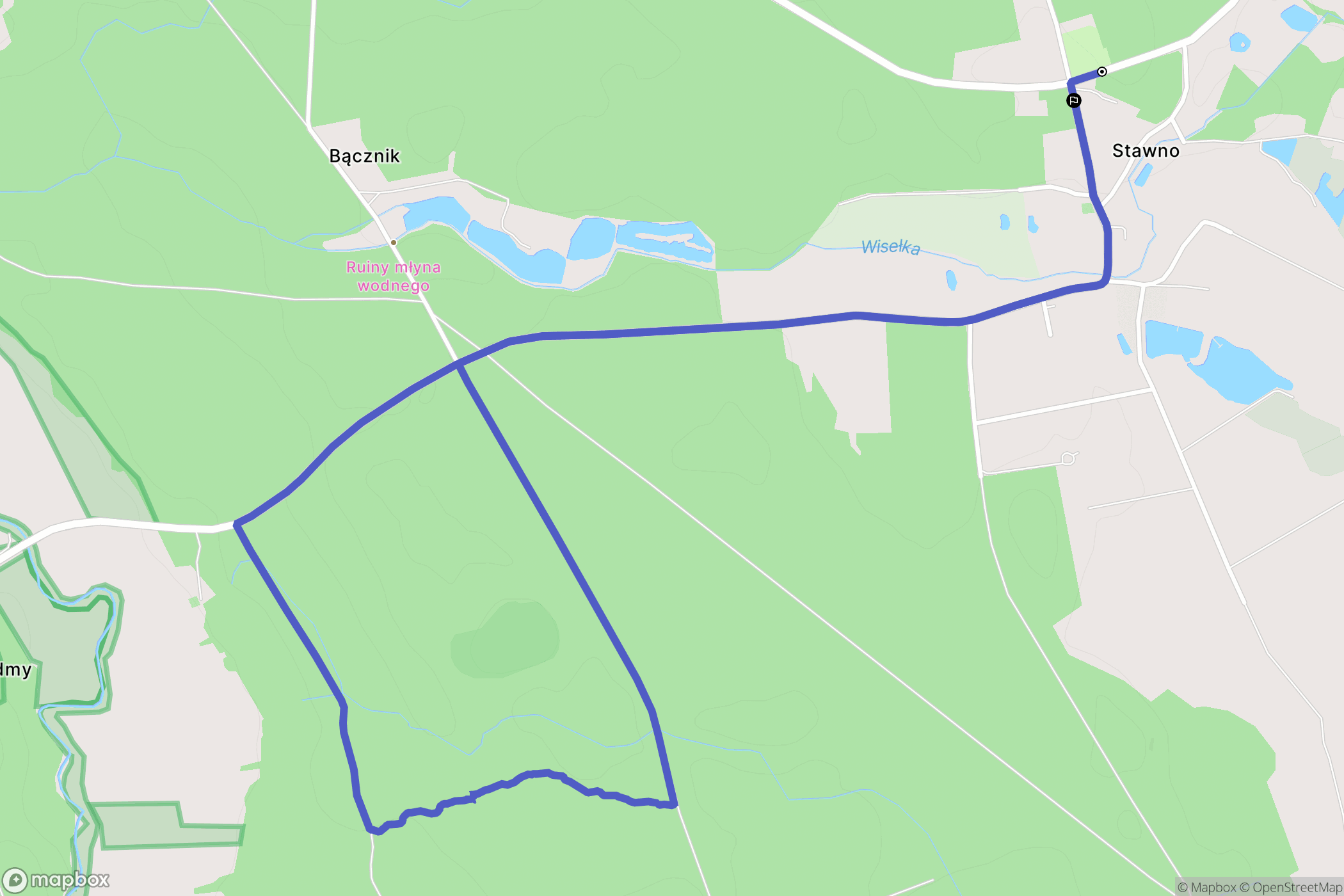 Stawno: mapa trasy - Poland