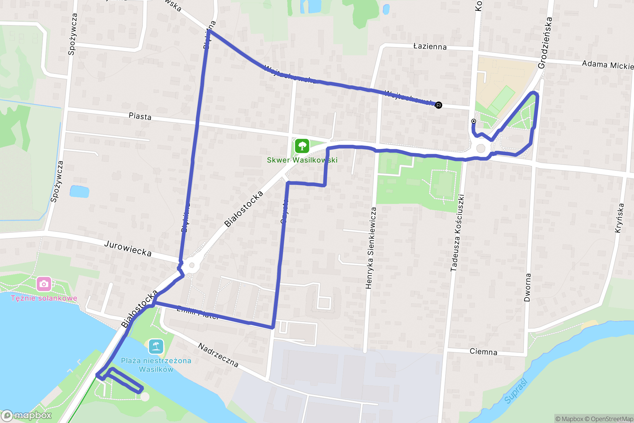 Wasilków: mapa trasy - Poland