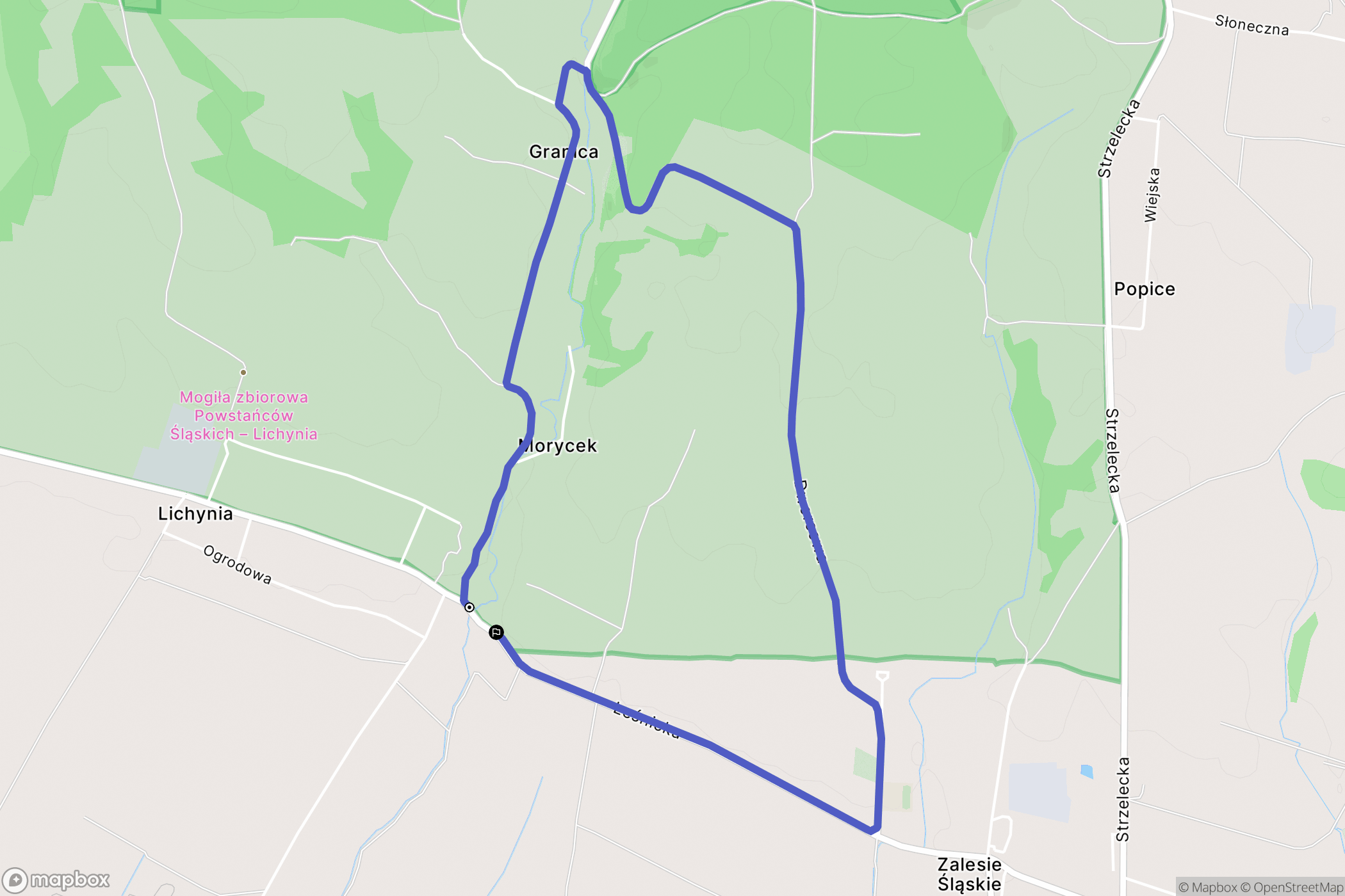 Lichynia: mapa trasy - Poland