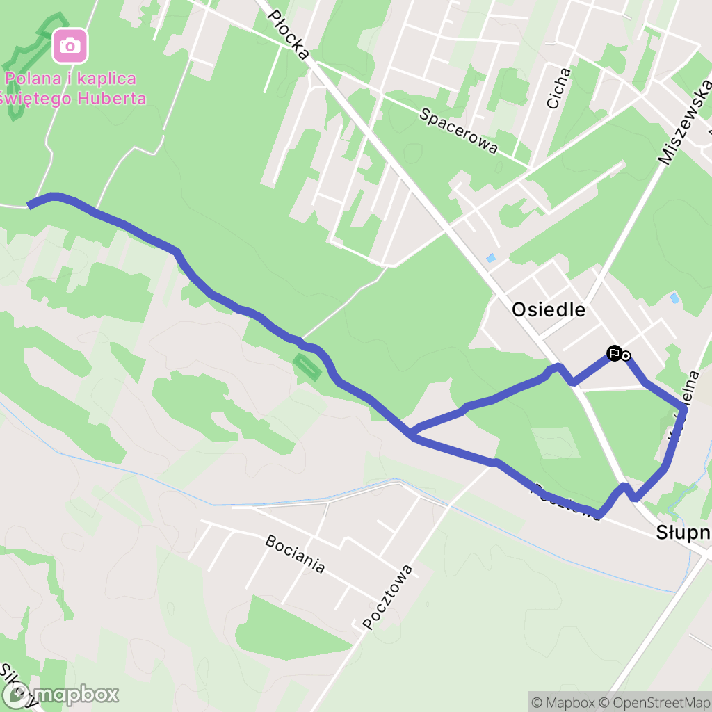 Słupno: mapa trasy - Poland
