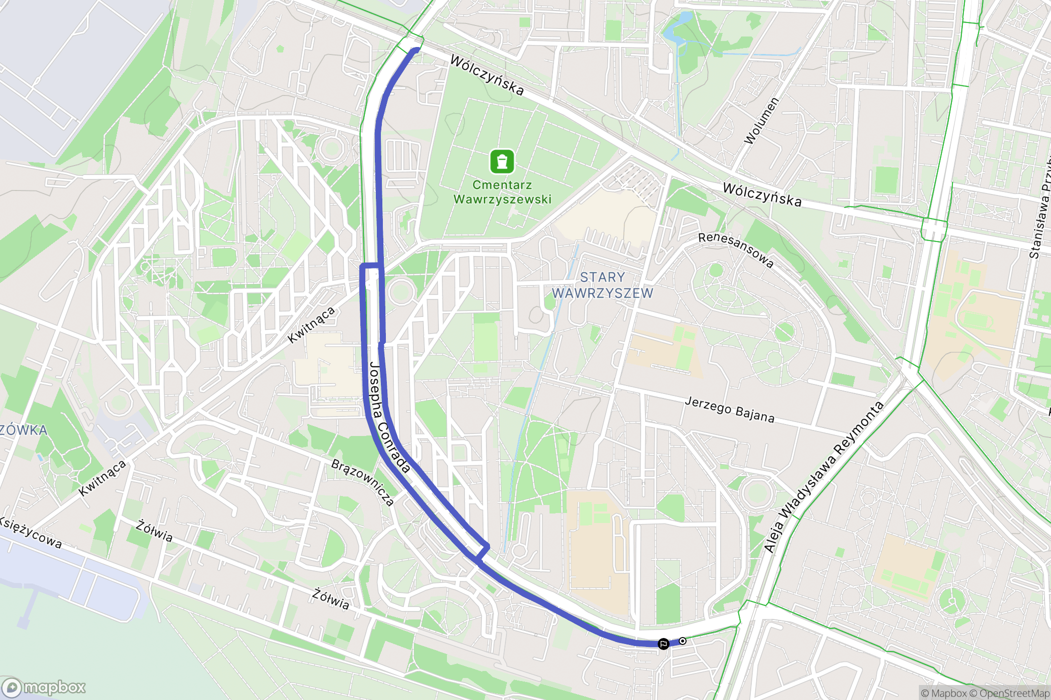 Warszawa: mapa trasy - Poland