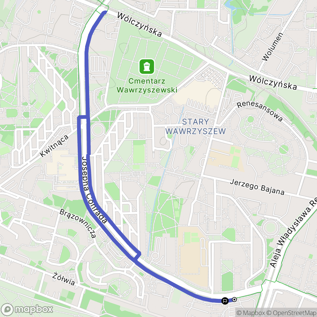 Warszawa: mapa trasy - Poland