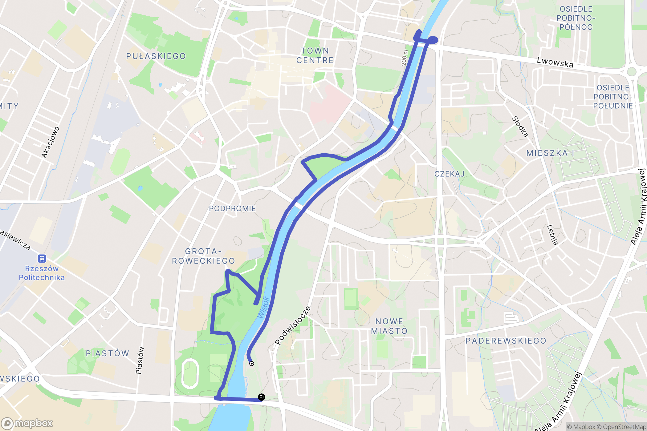 Rzeszów: mapa trasy - Poland