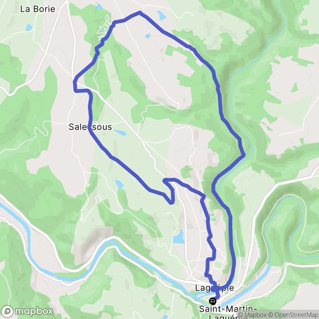 Laguépie : carte du parcours de randonnée - France
