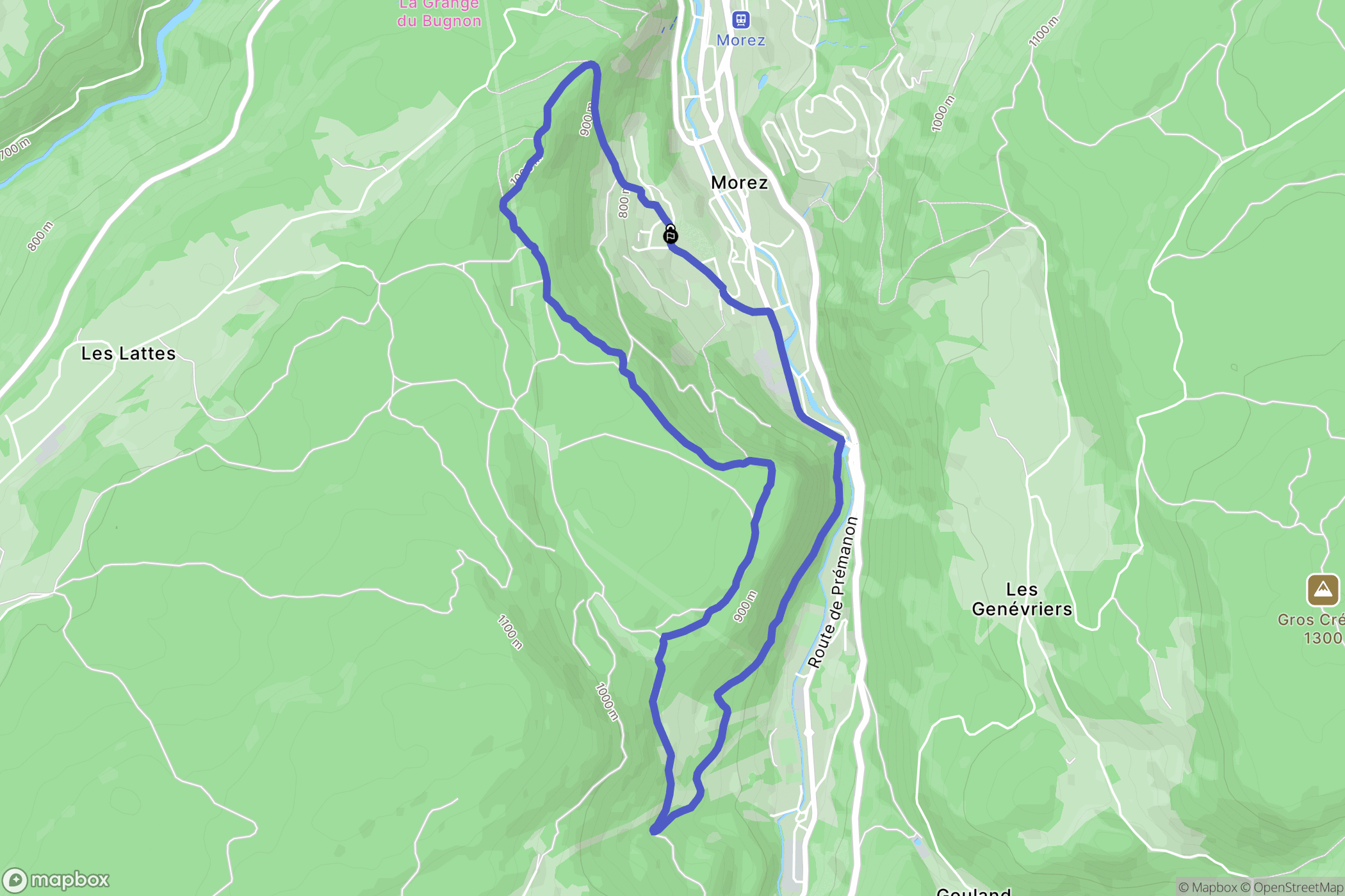 Hauts-de-Bienne : carte du parcours de randonnée - France