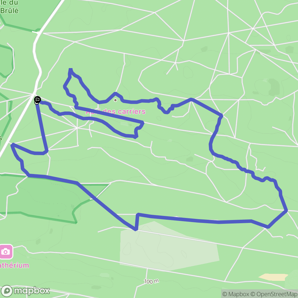 Fontainebleau : carte du parcours de randonnée - France