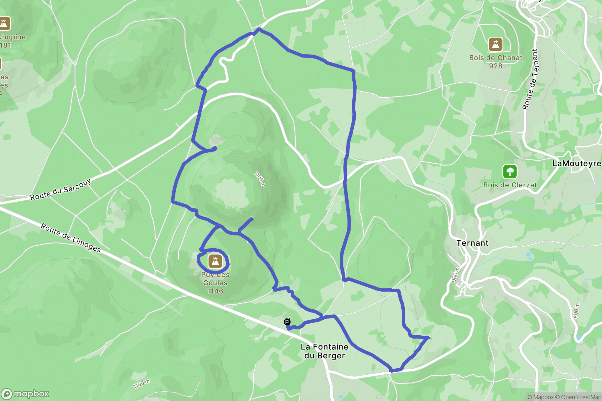 Orcines : carte du parcours de randonnée - France