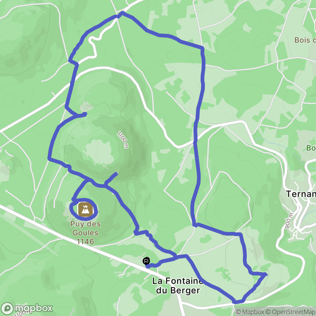 Orcines : carte du parcours de randonnée - France
