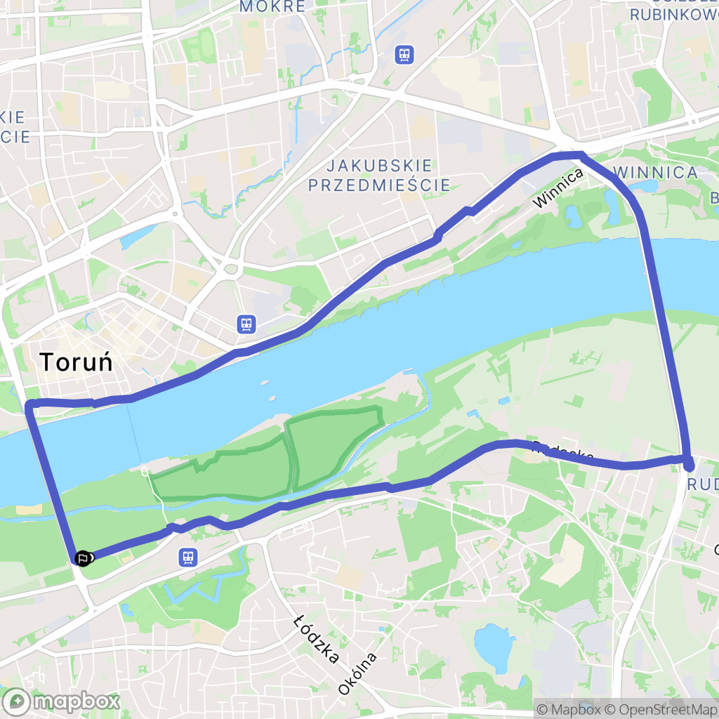 Toruń: mapa trasy - Poland