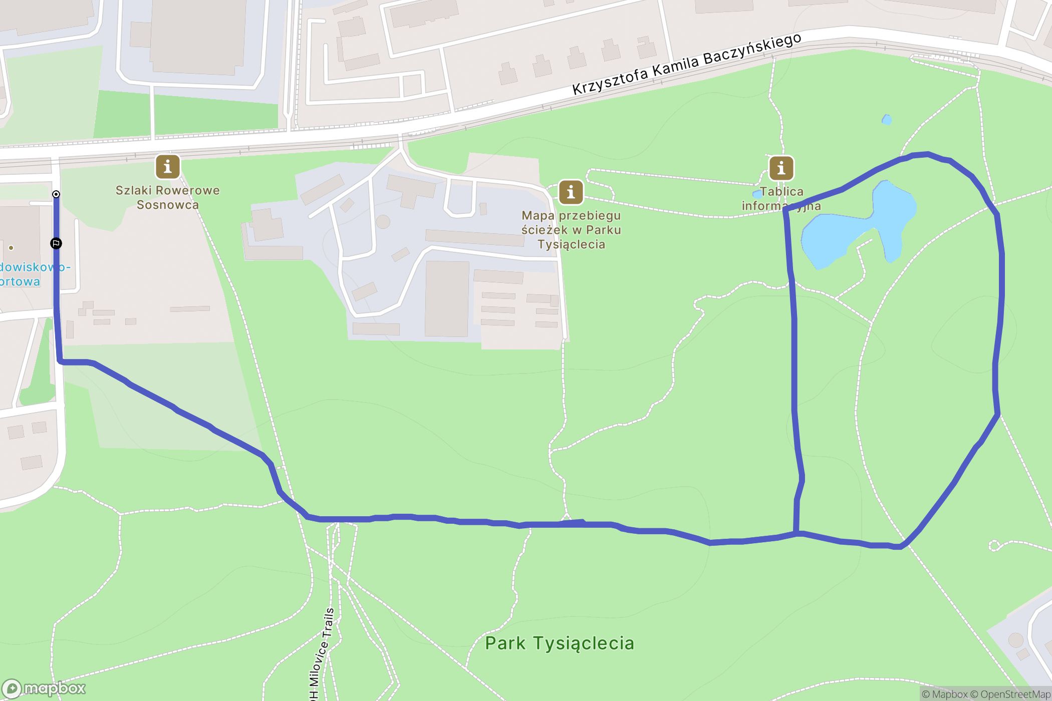Sosnowiec: mapa trasy - Poland