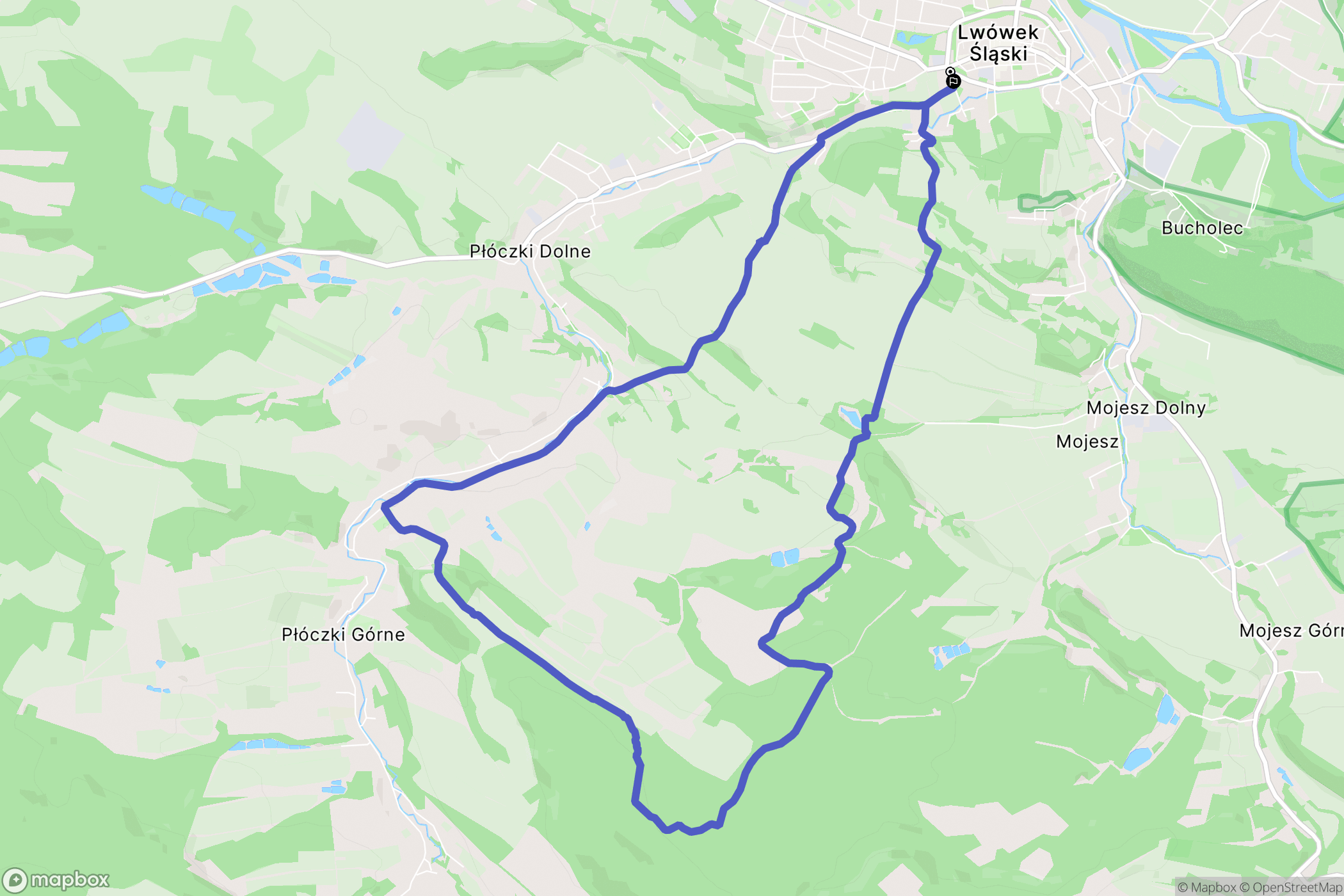 Lwówek Śląski: mapa trasy - Poland