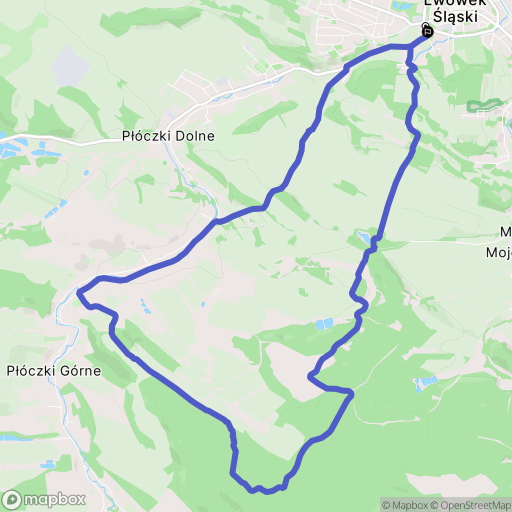 Lwówek Śląski: mapa trasy - Poland