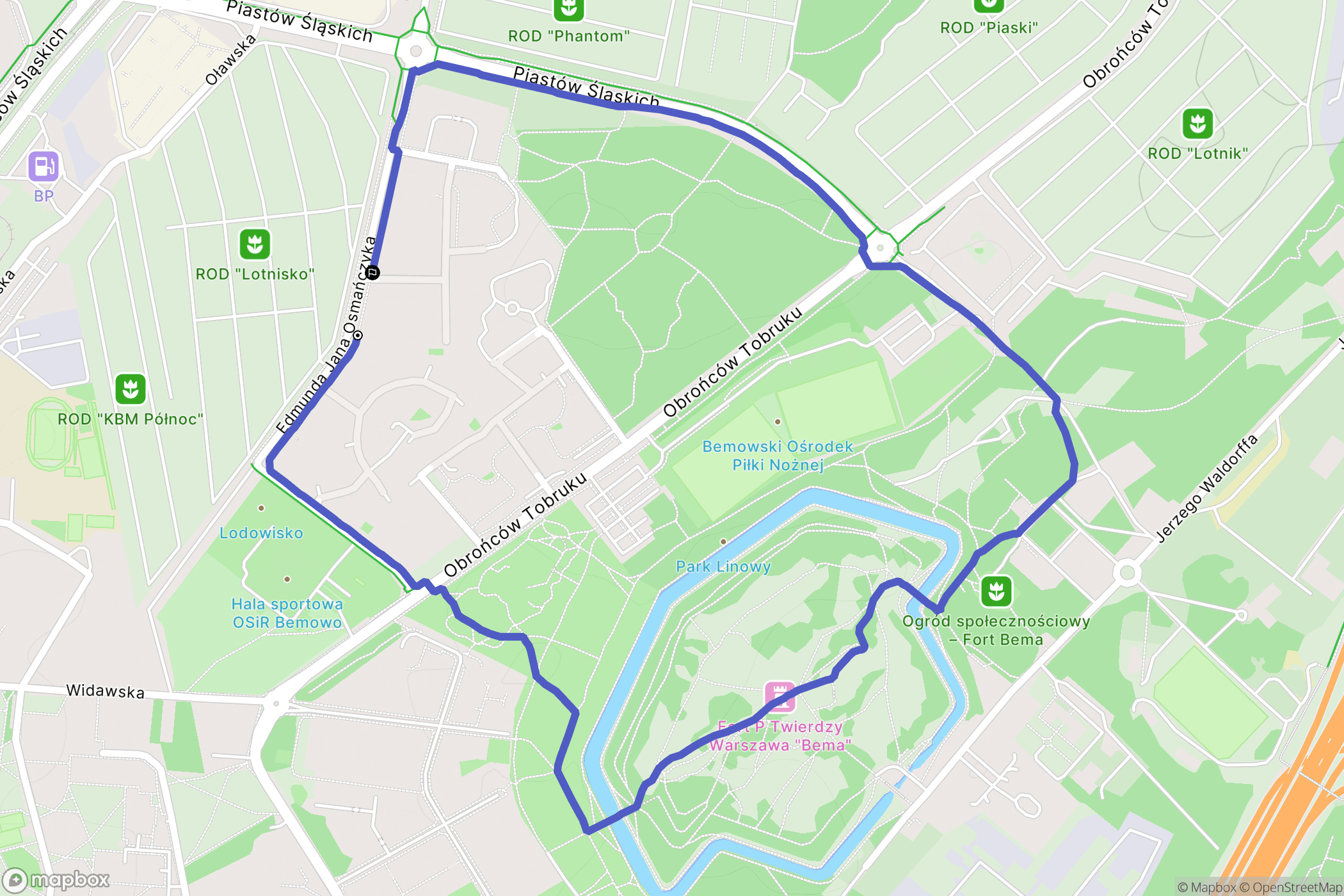Warszawa: mapa trasy - Poland