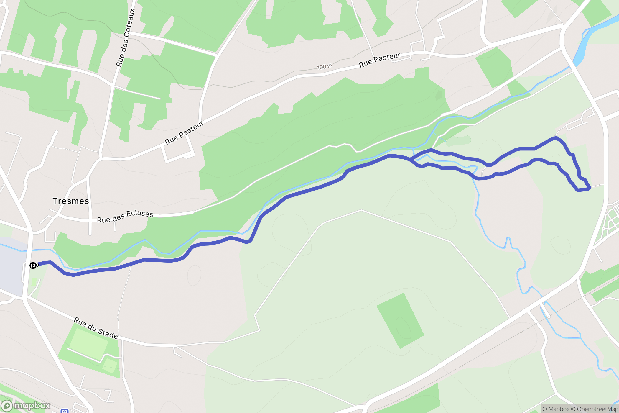 Pommeuse : carte du parcours de randonnée - France