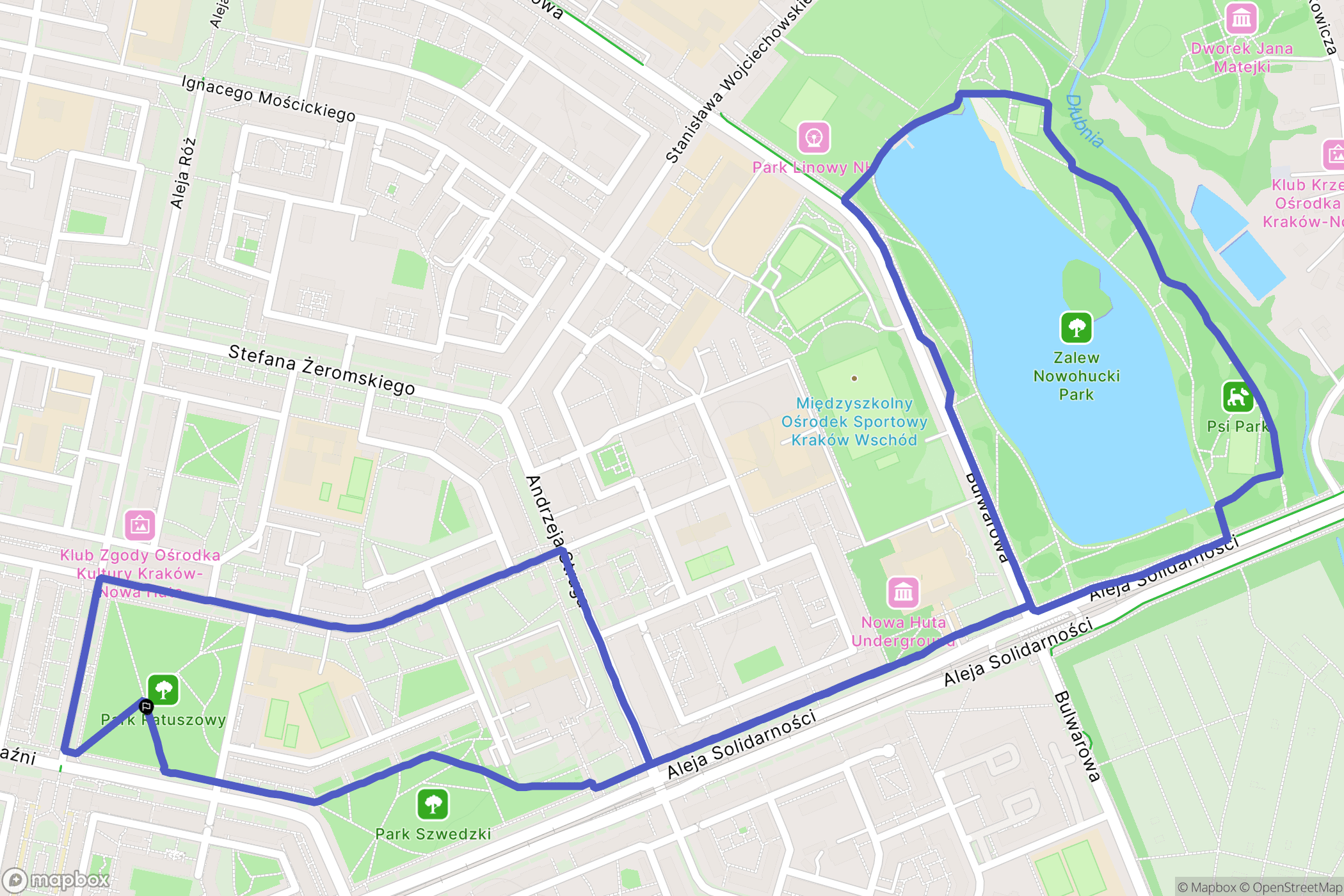 Kraków: mapa trasy - Poland