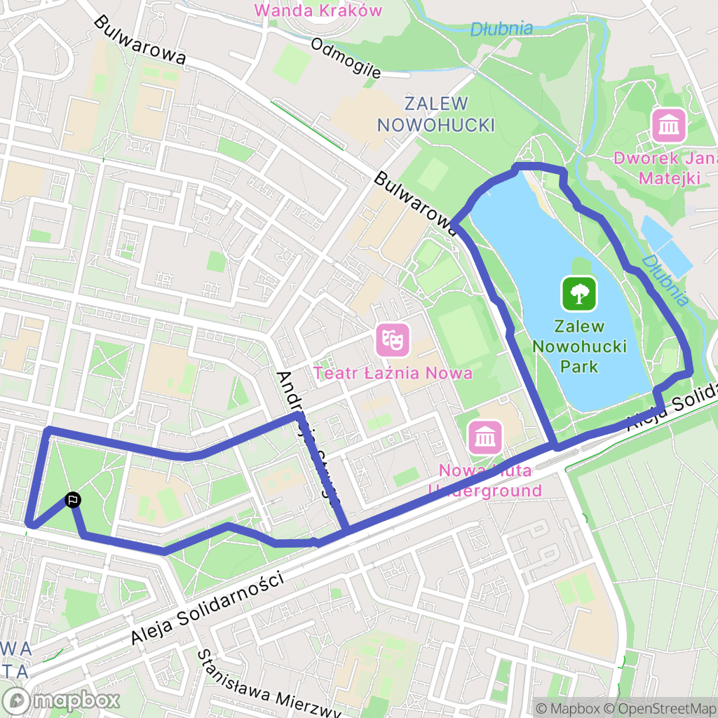 Kraków: mapa trasy - Poland