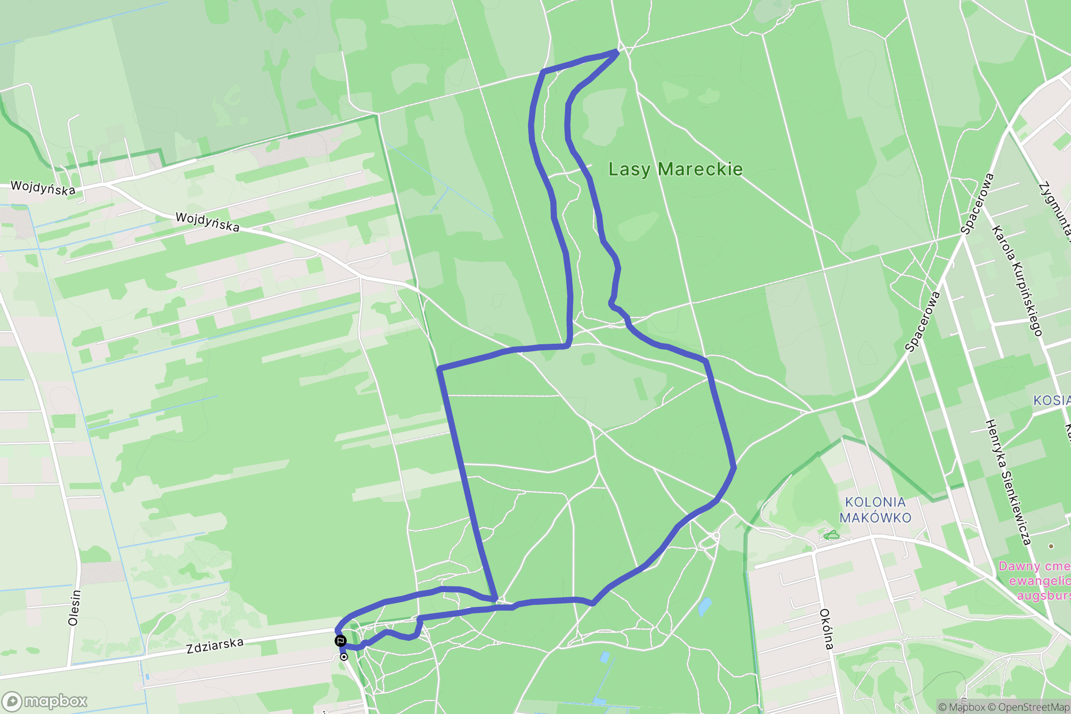 Warszawa: mapa trasy - Poland