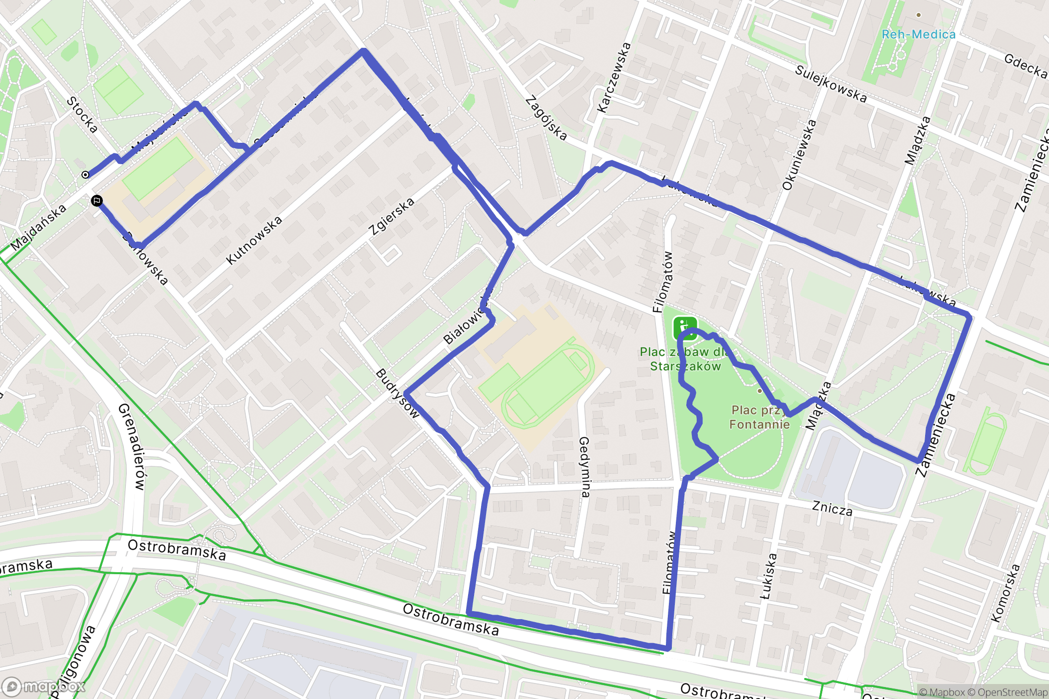 Warszawa: mapa trasy - Poland
