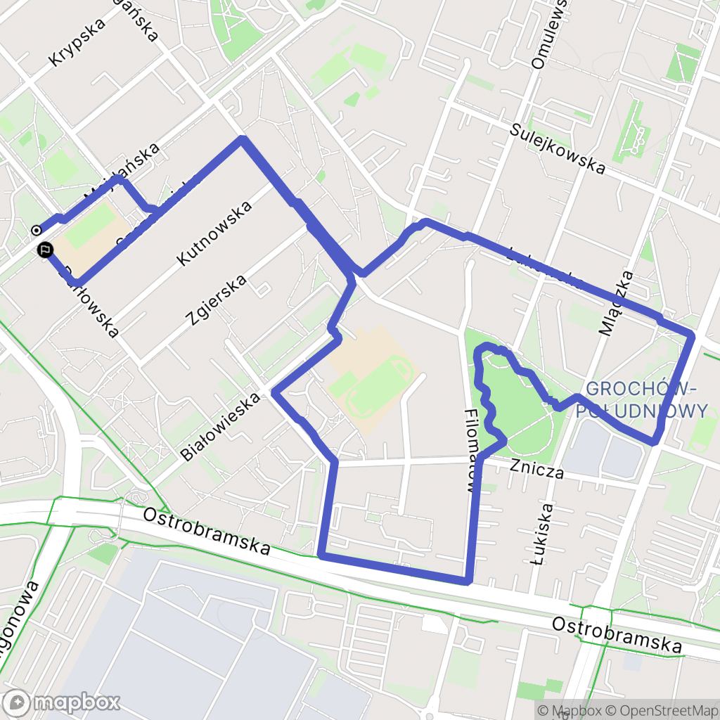 Warszawa: mapa trasy - Poland