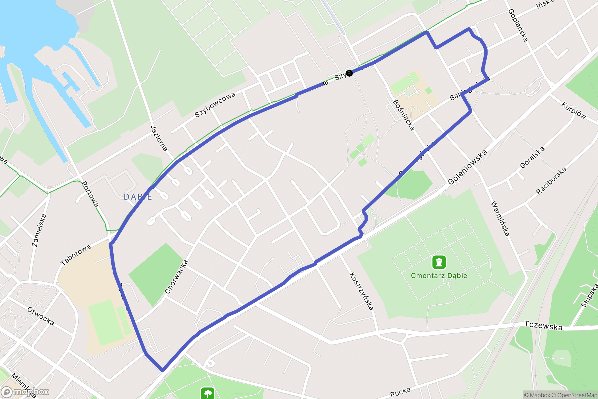 Szczecin: mapa trasy - Poland