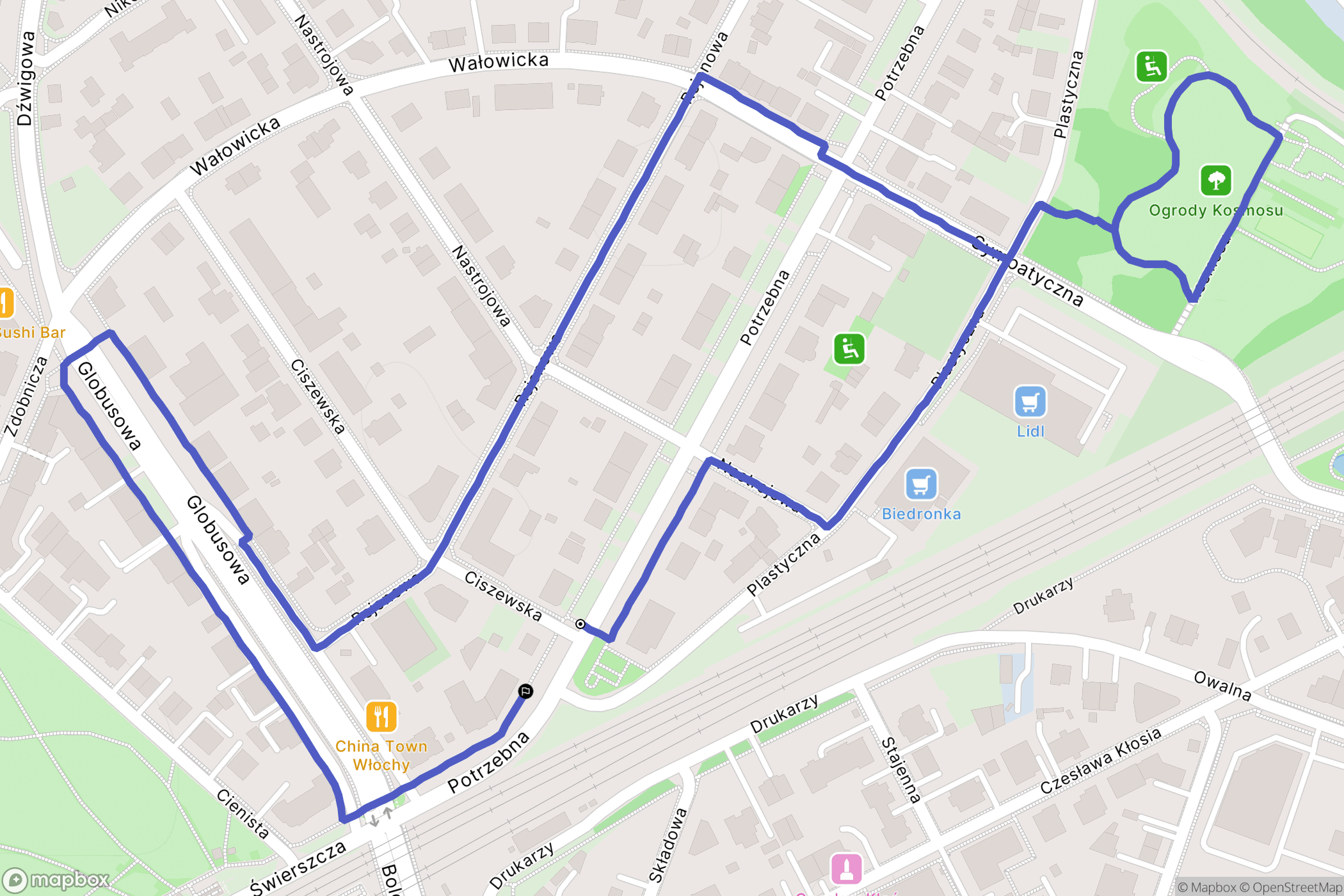 Warszawa: mapa trasy - Poland