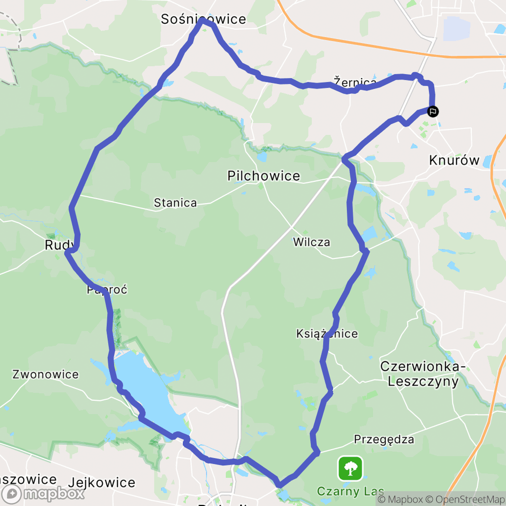 Knurów: mapa trasy - Poland