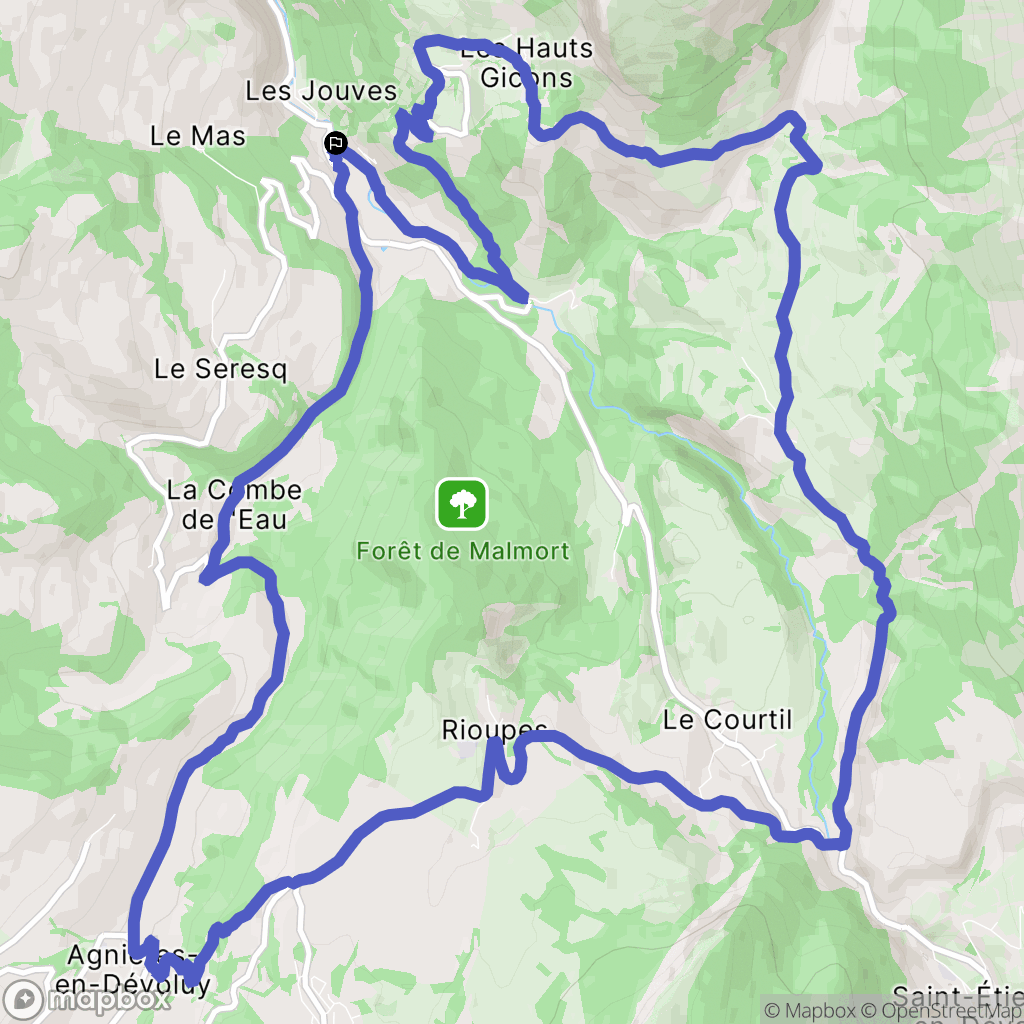Le Dévoluy : carte du parcours de randonnée - France