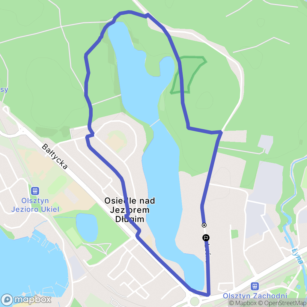 Olsztyn: mapa trasy - Poland