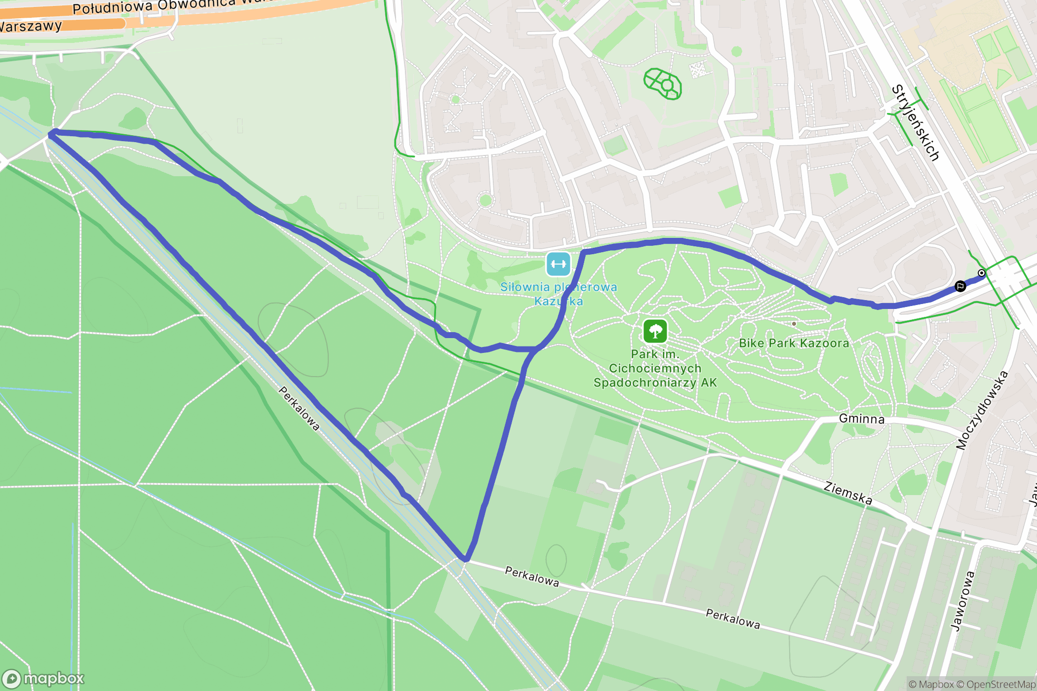 Warszawa: mapa trasy - Poland