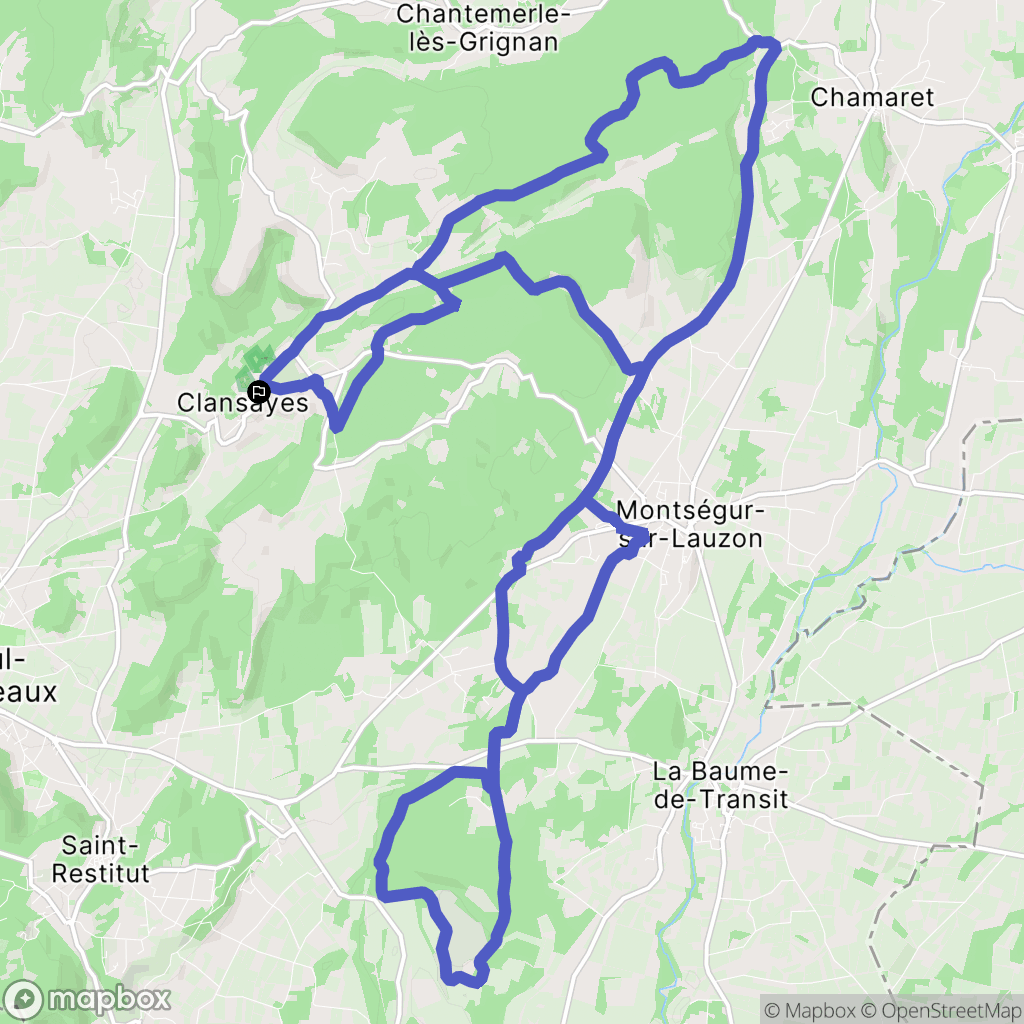 Clansayes : carte du parcours de randonnée - France