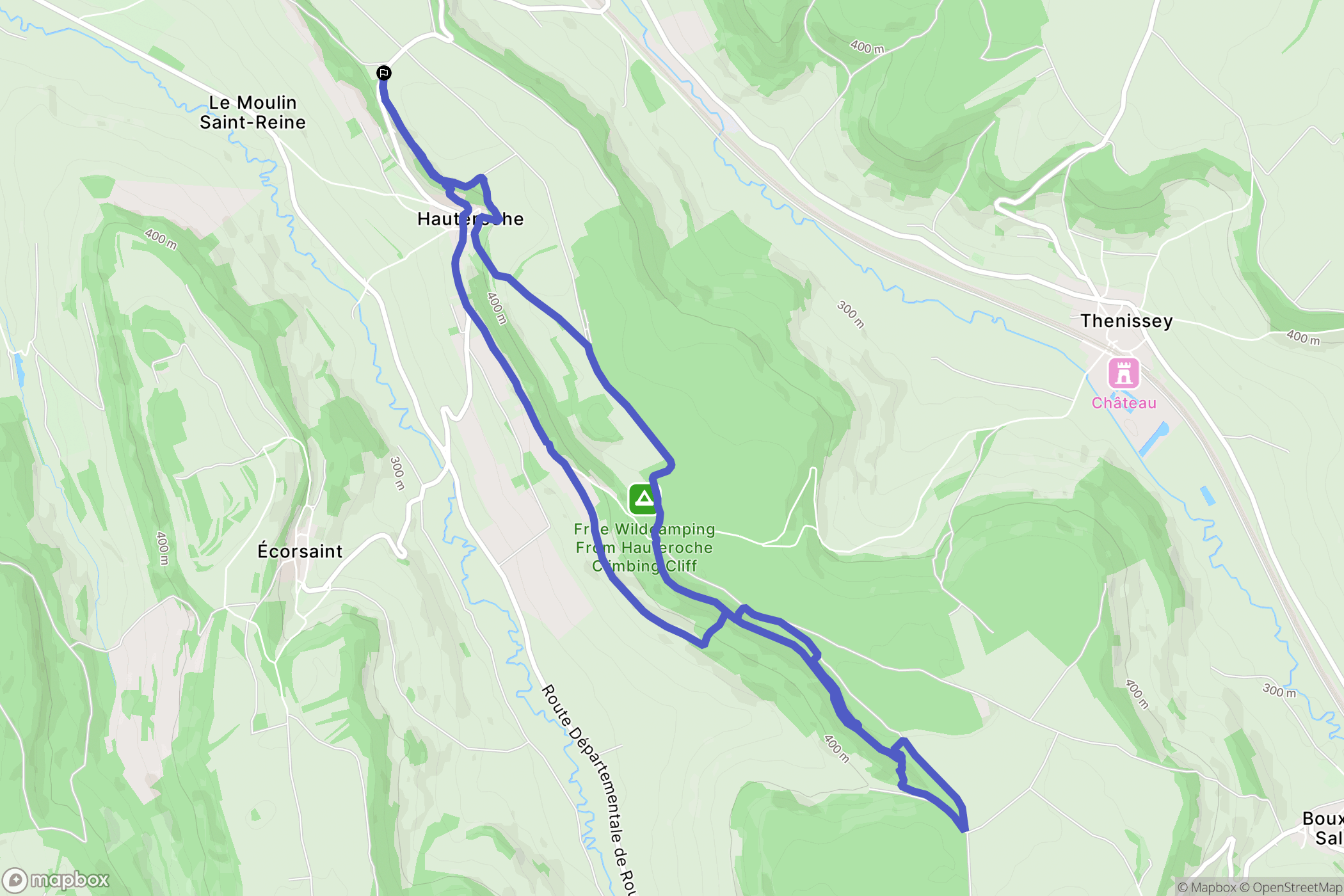 Hauteroche : carte du parcours de randonnée - France