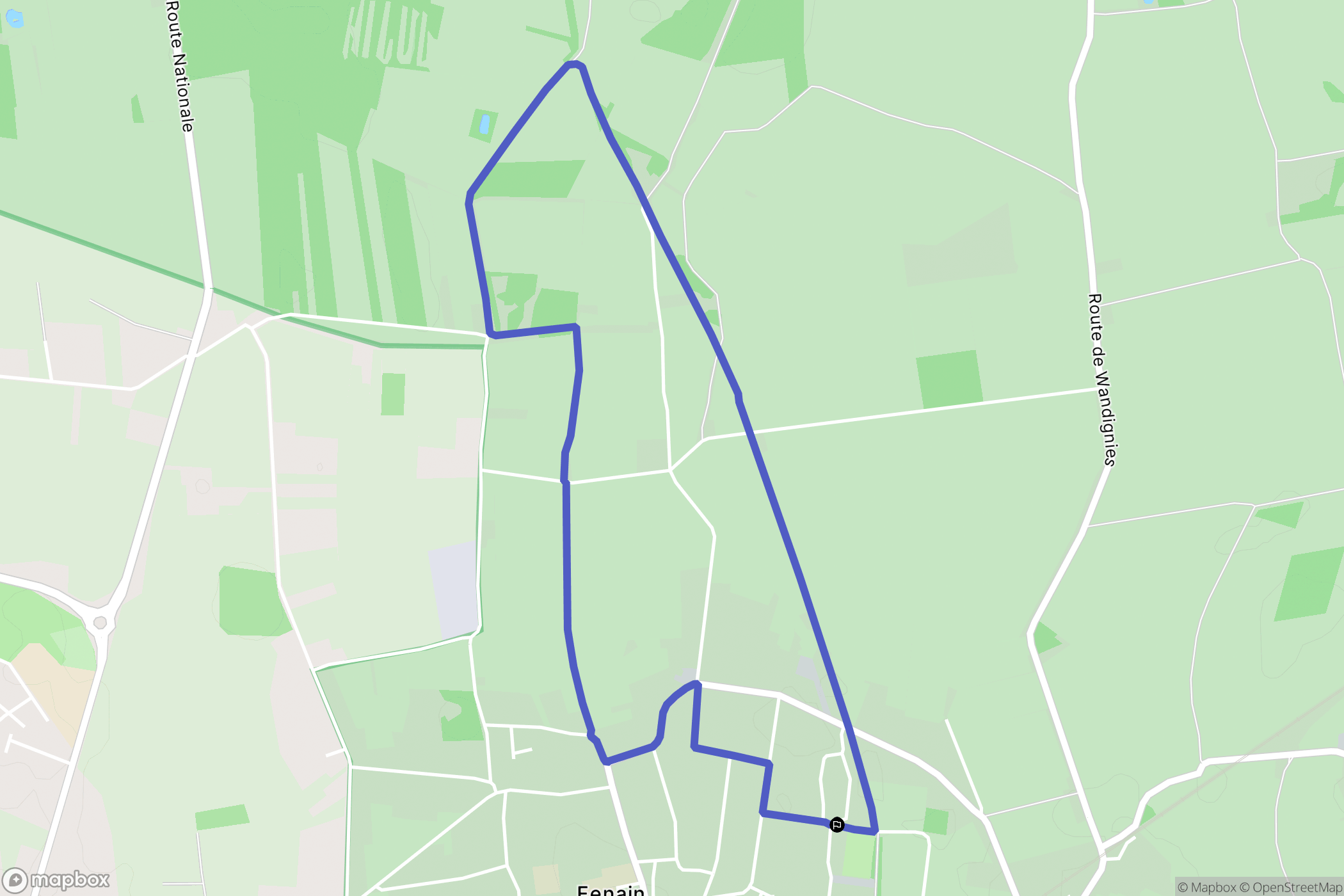 Fenain : carte du parcours de randonnée - France