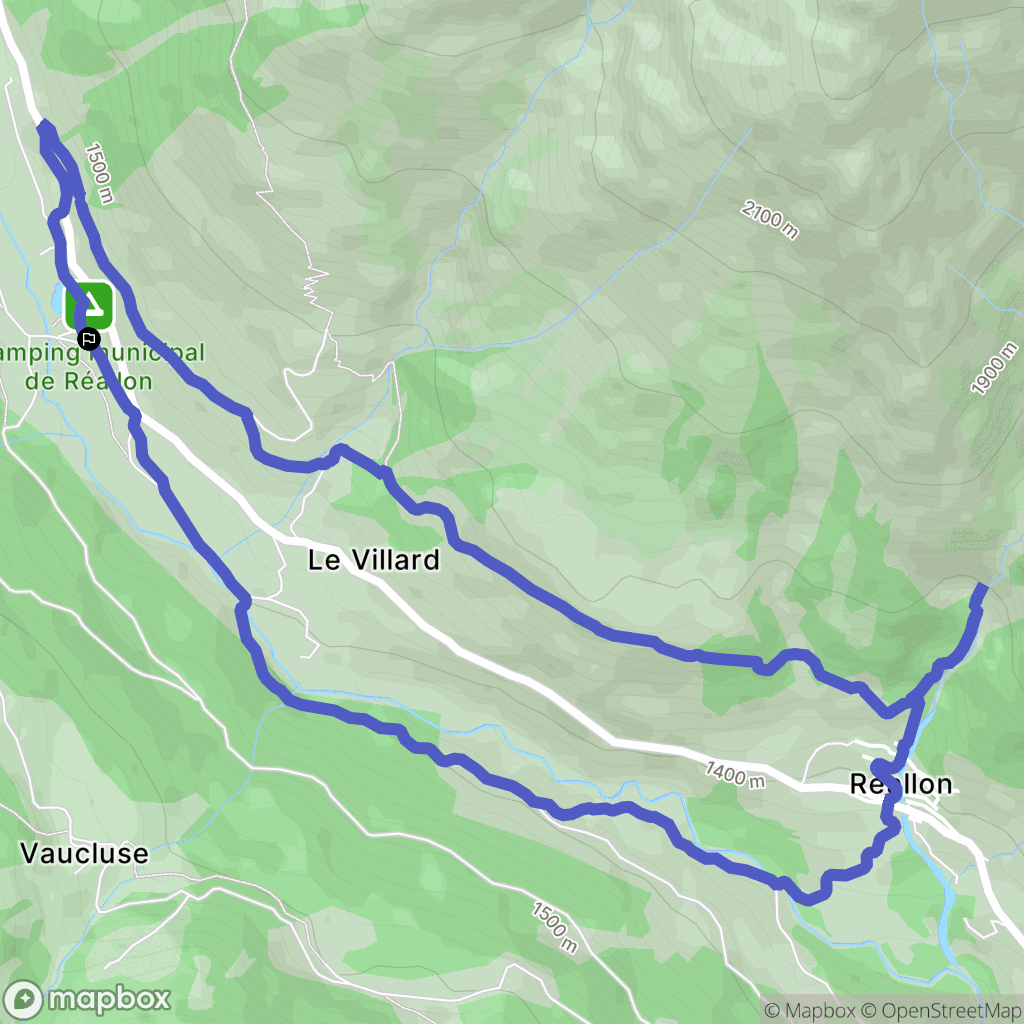 Réallon : carte du parcours de randonnée - France
