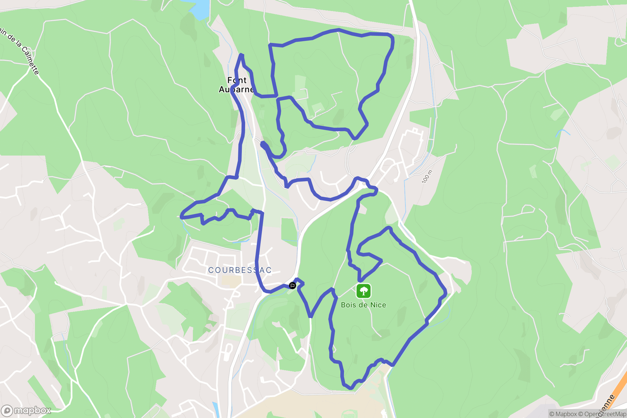 Nîmes : carte du parcours de randonnée - France