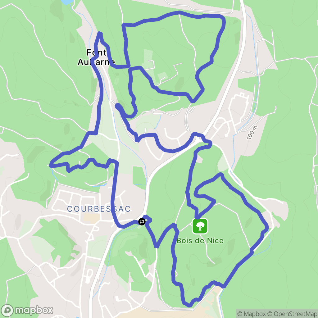 Nîmes : carte du parcours de randonnée - France