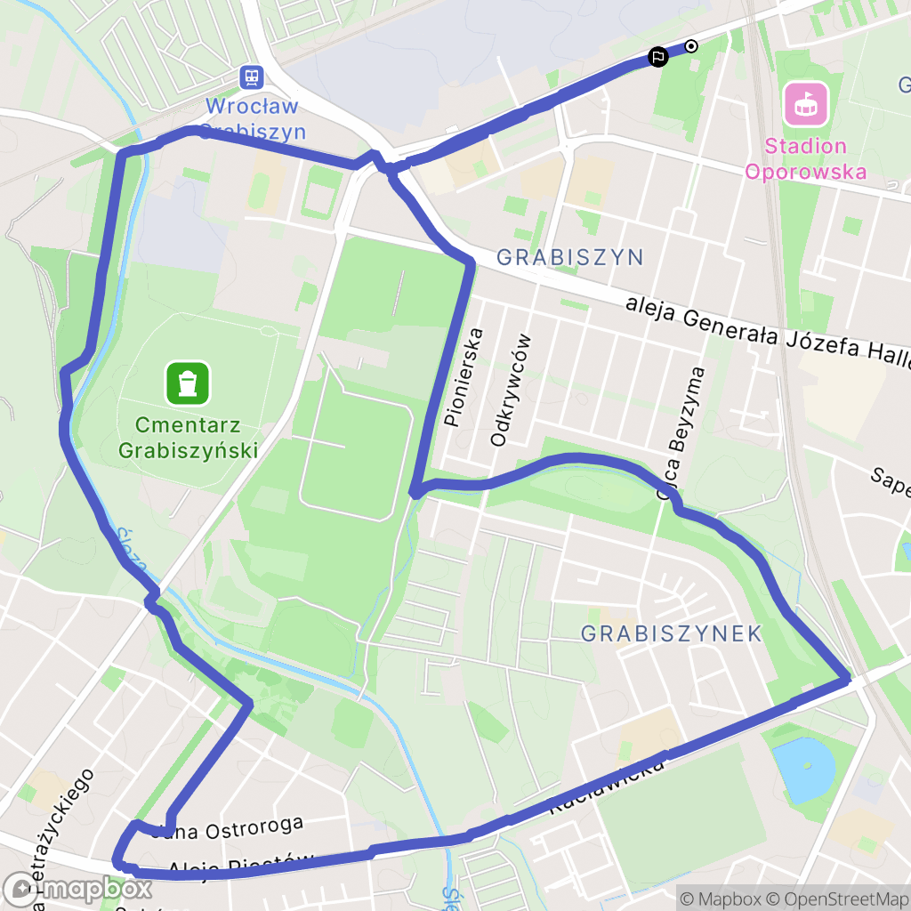 Wrocław: mapa trasy - Poland