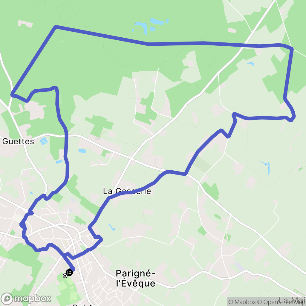 Parigné-l'Évêque : carte du parcours de randonnée - France