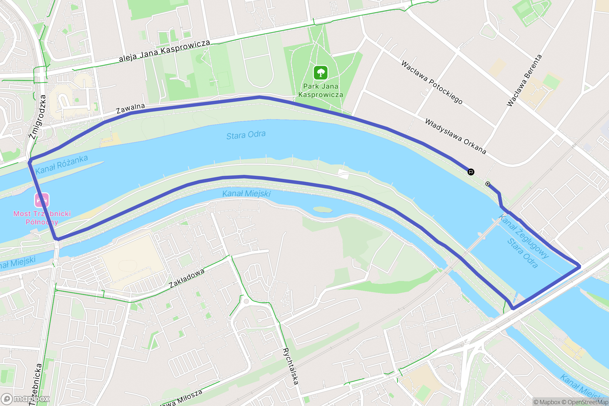 Wrocław: mapa trasy - Poland