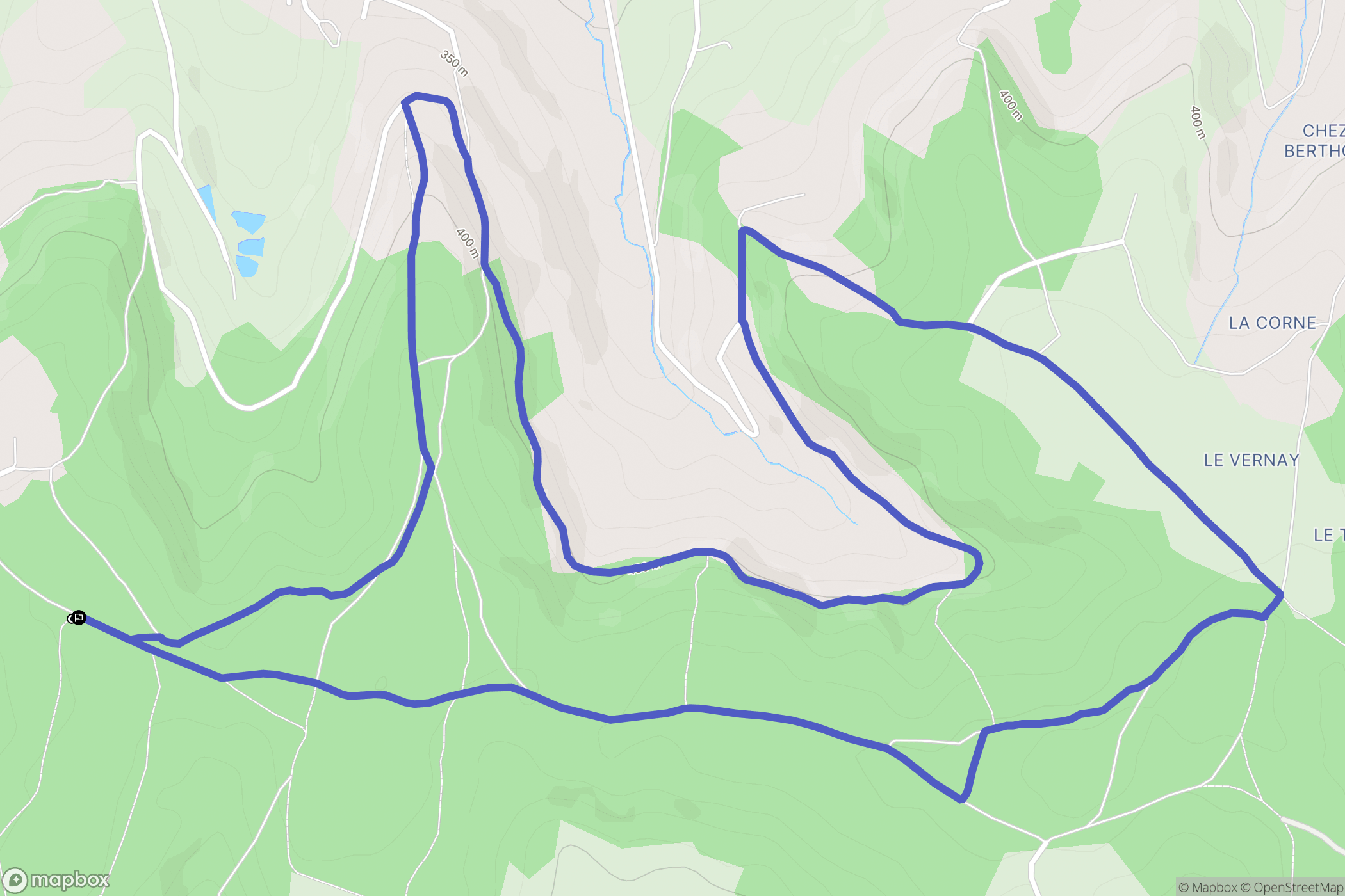 Cour-et-Buis : carte du parcours de randonnée - France
