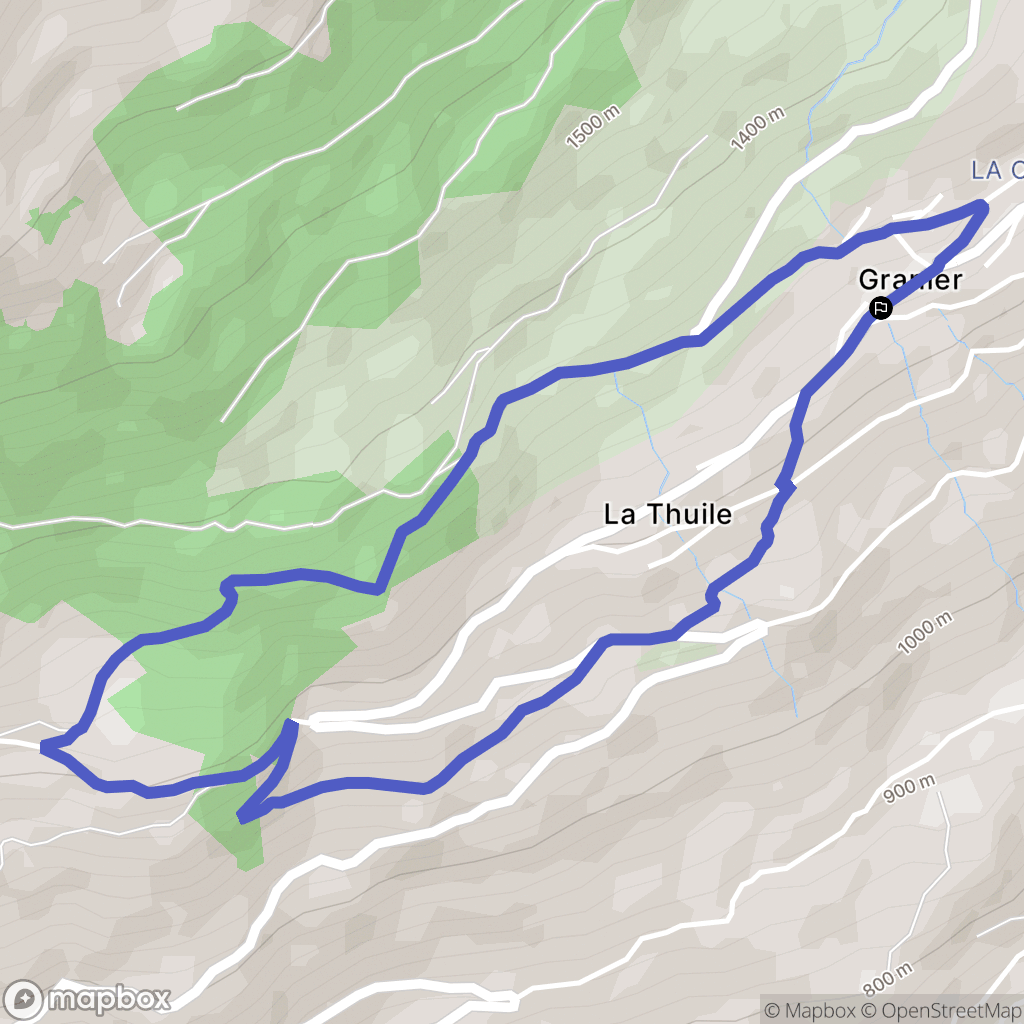 Aime-la-Plagne : carte du parcours de randonnée - France