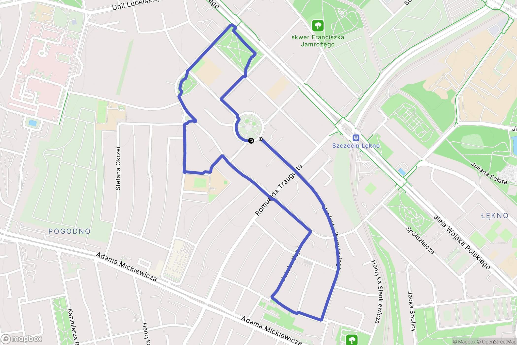 Szczecin: mapa trasy - Poland