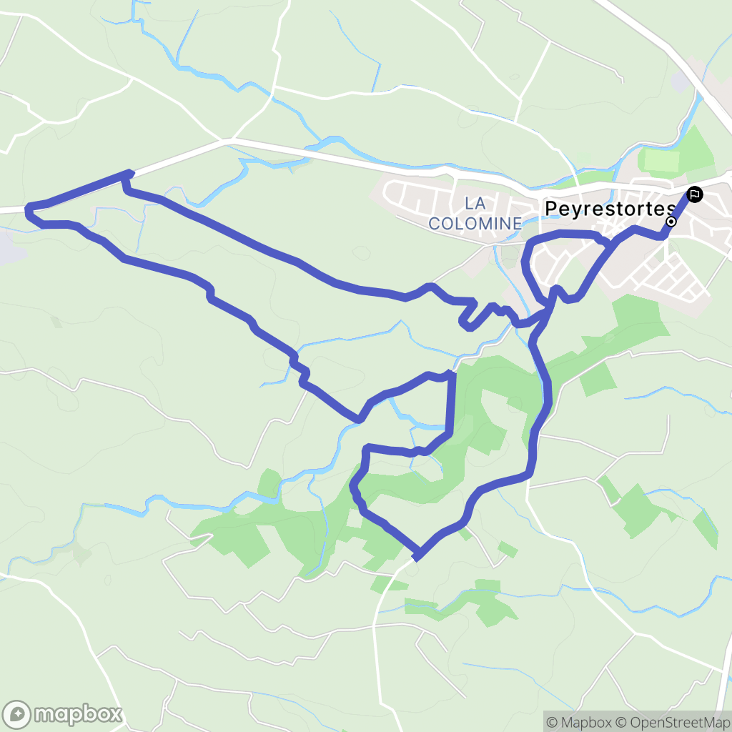 Peyrestortes : carte du parcours de randonnée - France