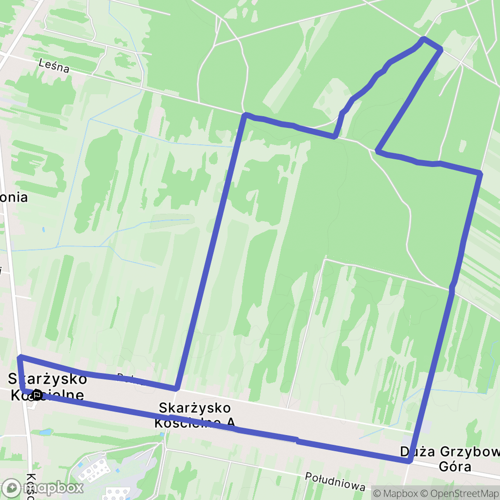 Skarżysko Kościelne: mapa trasy - Poland