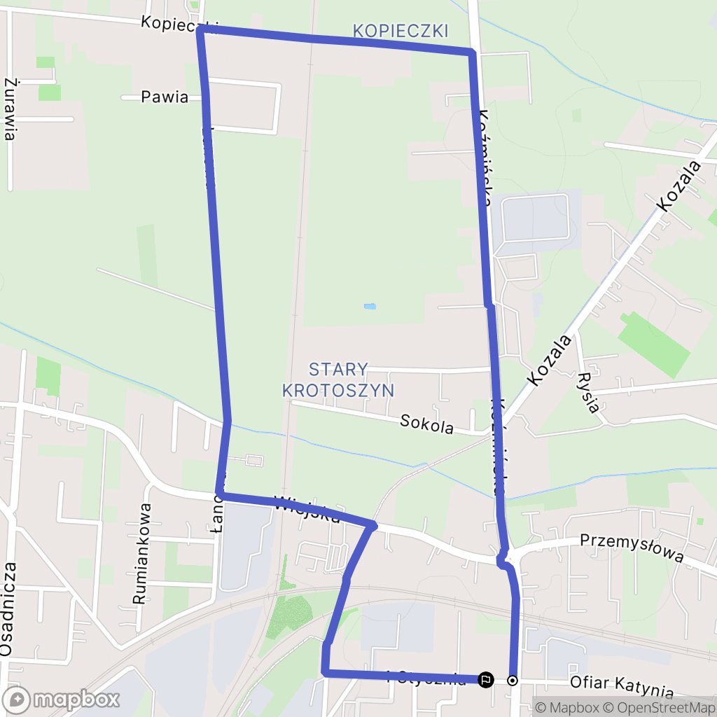 Krotoszyn: mapa trasy - Poland