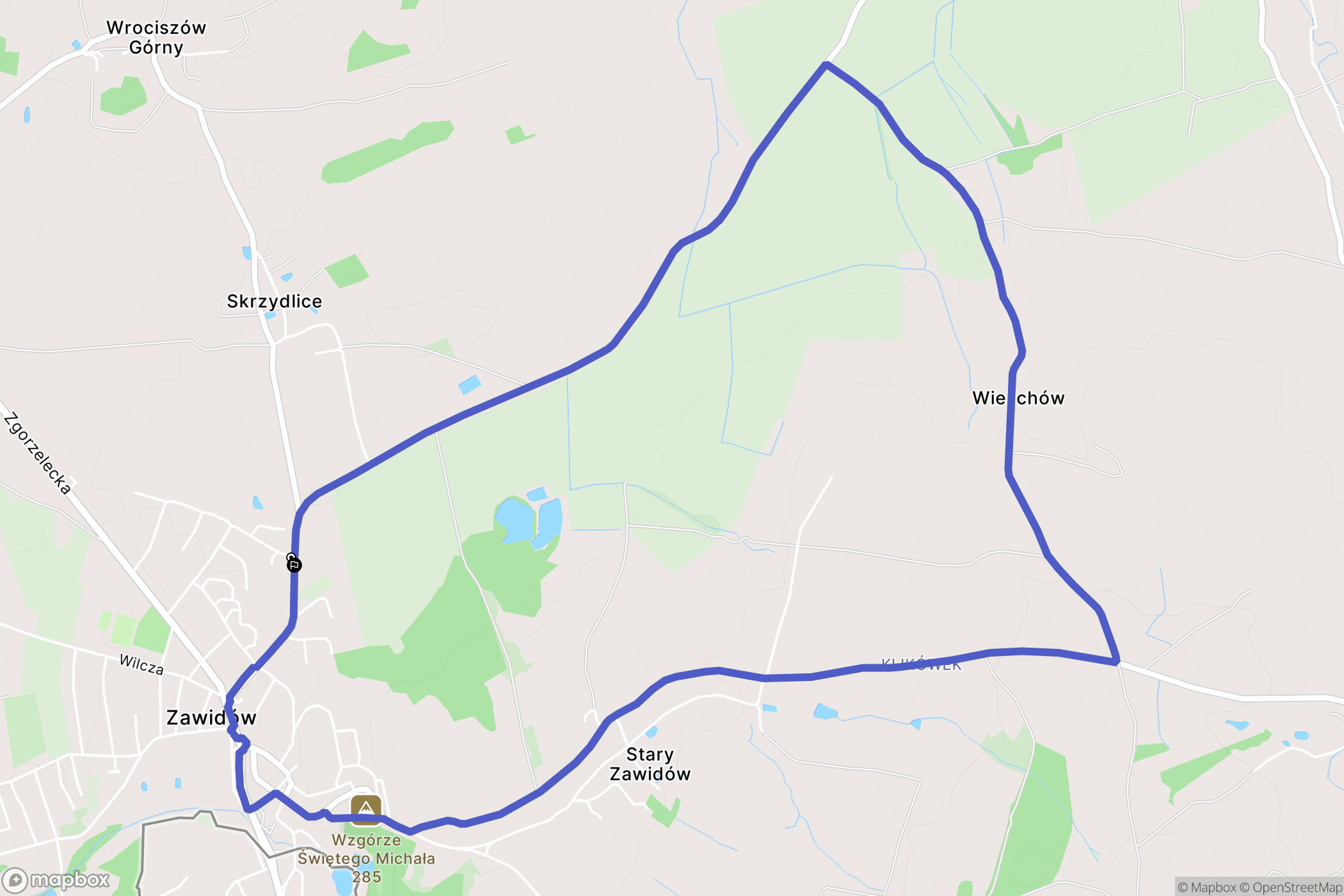 Zawidów: mapa trasy - Poland