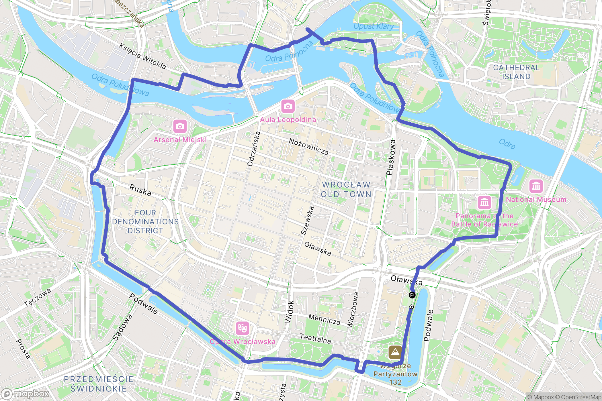 Wrocław: mapa trasy - Poland
