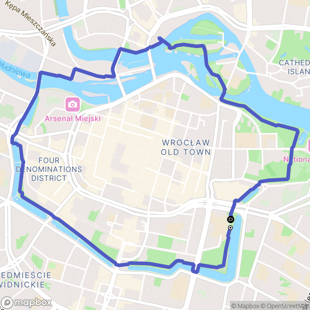 Wrocław: mapa trasy - Poland