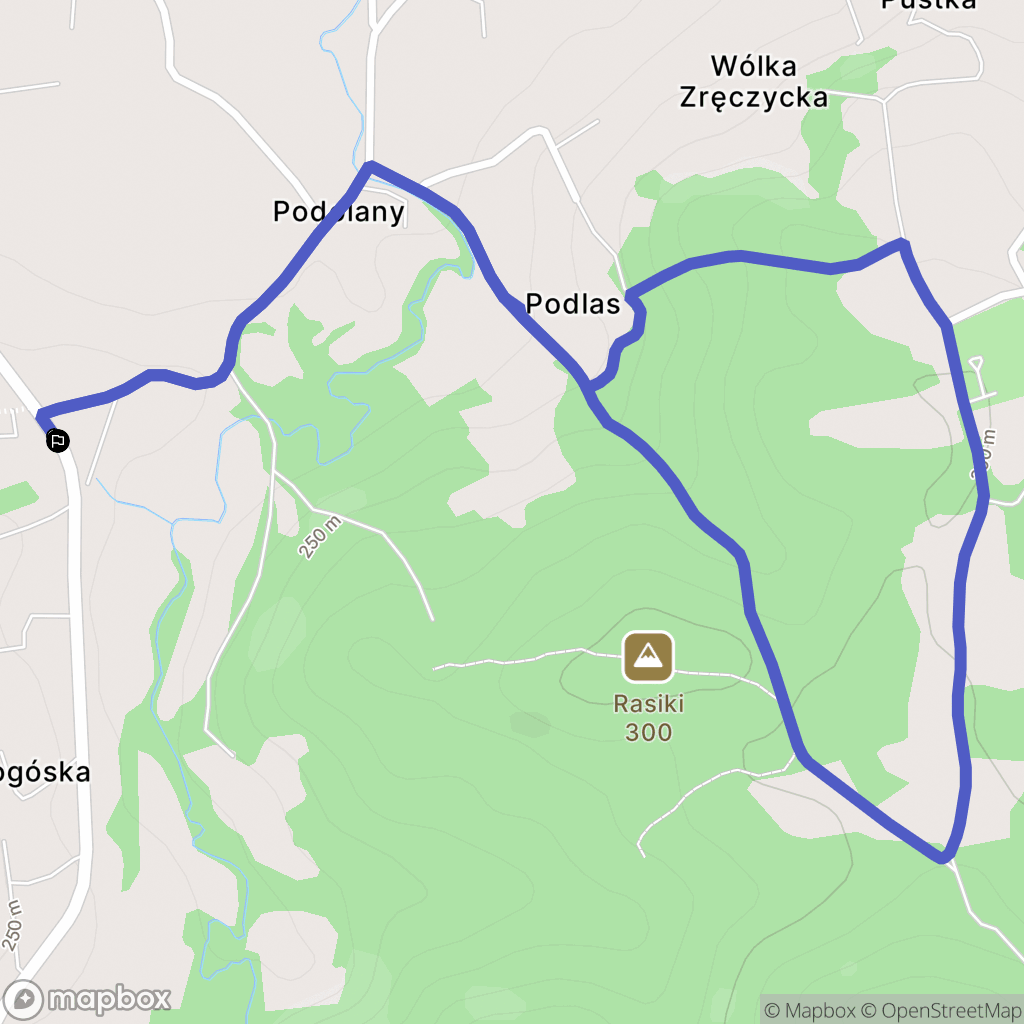 Podolany: mapa trasy - Poland