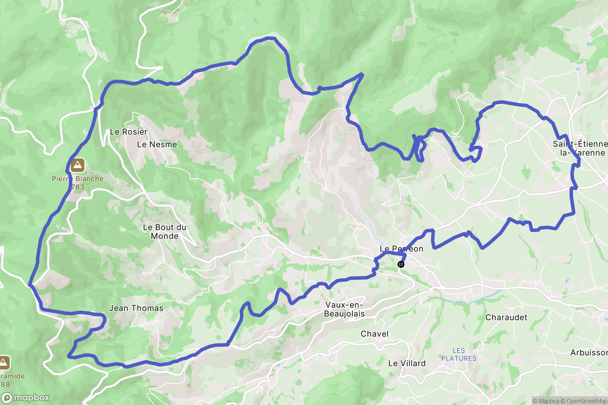Le Perréon : carte du parcours de randonnée - France