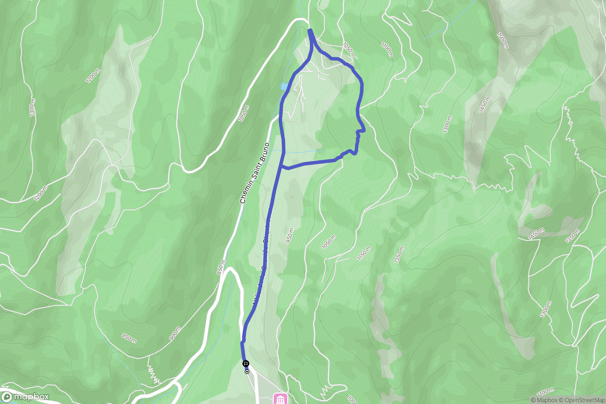 Saint-Pierre-de-Chartreuse : carte du parcours de randonnée - France